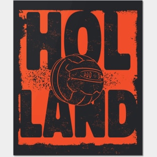 Vintage Holland Football Oranje Netherlands Posters and Art